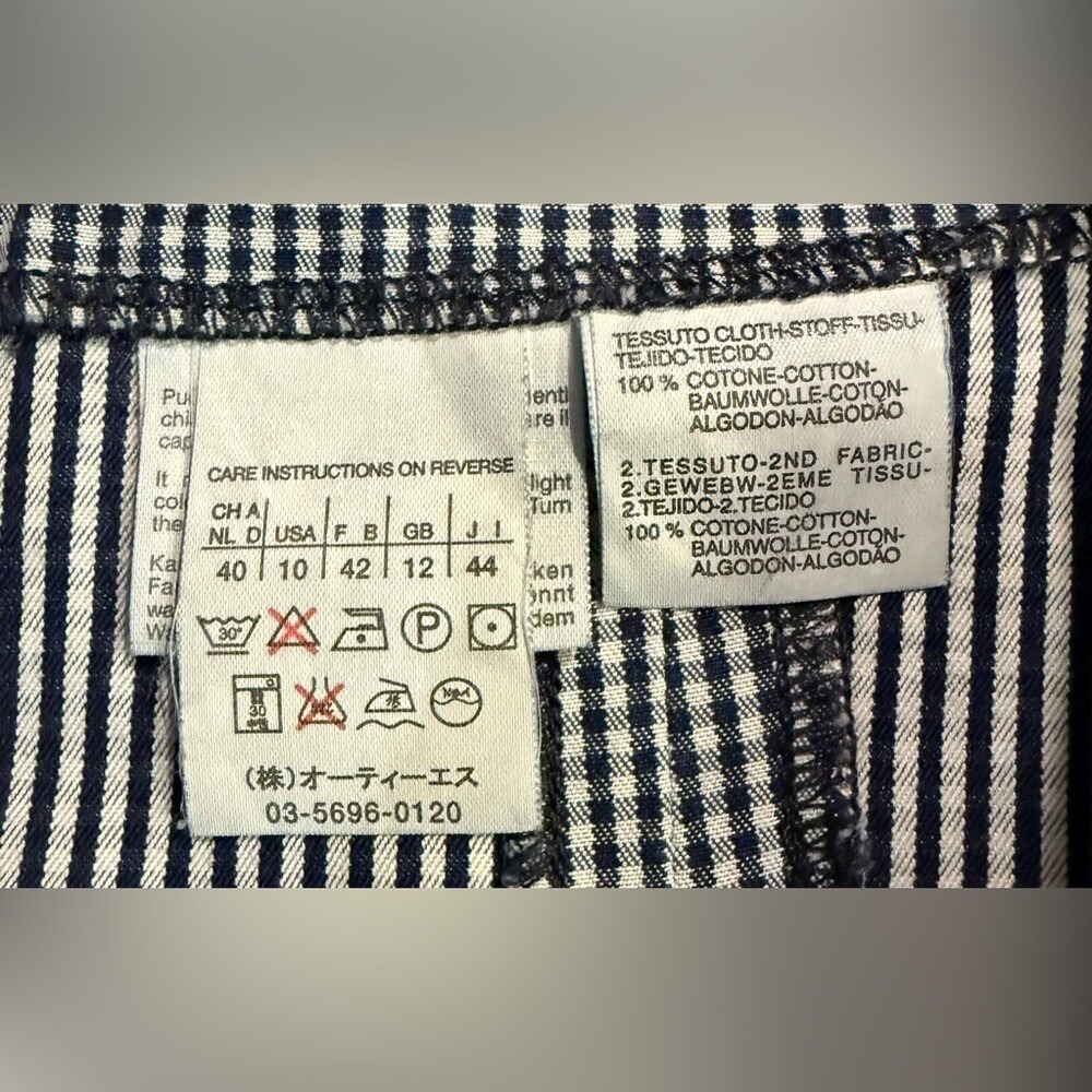MaxMara Sportmax Code Gingham Pleated Casual Tailored Skirt Cotton 10 $595 NEW - Picture 4 of 4